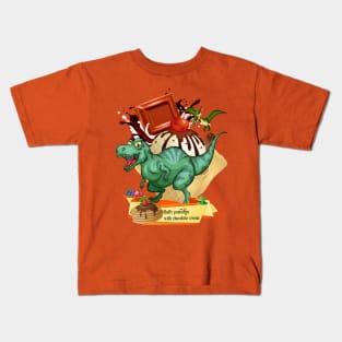 Dinosaurs in Ice Cream with Fine Chocolate Kids T-Shirt